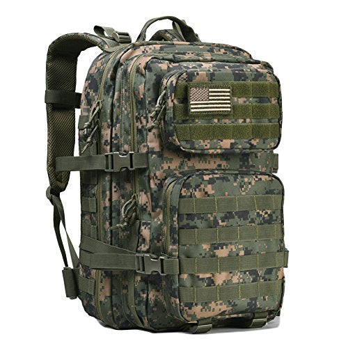 REEBOW GEAR Military Tactical Backpack Large Army 3 Day Assault Pack Molle Bag Backpacks (Woodland Camo) - color: Camo Woodland
