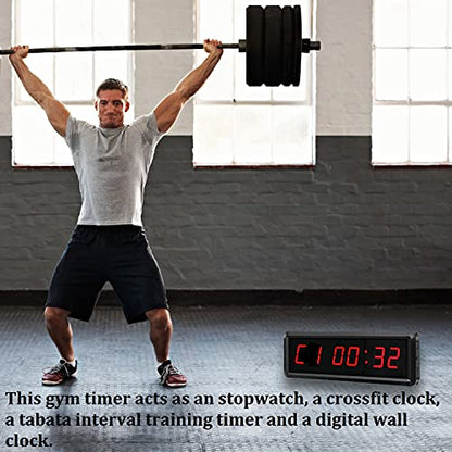 LED Digital Countdown Wall Clock Fitness Timer Stopwatch for Gym (1.5inch Digital High) - size: 1.5inch Digital High