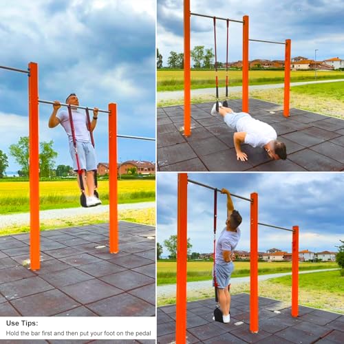 Pull Up Assistance Bands with Fabric Feet/Knee Rest, Heavy Duty Pull Up Resistance Bands, Pull up Assist Bands Pull-up Exercise Band for Chin-up Workout, Body Stretching - style: Two feet 400lbs