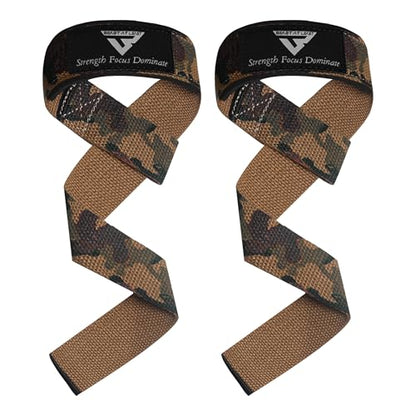 Weight Lifting Straps,Powerlifting Deadlifting, Anti Slip 60CM Hand Bar Grip, 5MM Neoprene Wrist Support, Heavy Duty Weightlifting Bodybuilding Workout - color: Green Camo