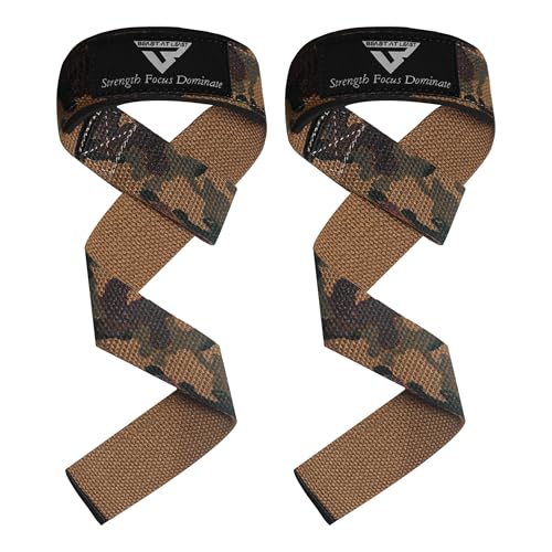 Weight Lifting Straps,Powerlifting Deadlifting, Anti Slip 60CM Hand Bar Grip, 5MM Neoprene Wrist Support, Heavy Duty Weightlifting Bodybuilding Workout - color: Green Camo