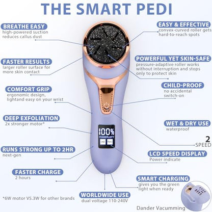 Electric Callus Remover for Feet, Portable Pedicure Kit Foot File Callus Remover, Rechargeable Waterproof Foot File for Foot Care Deadskin Remover with 9Head&LCD Display, Purple - style: Purple Electric Callus Remover +10in1+9 heads
