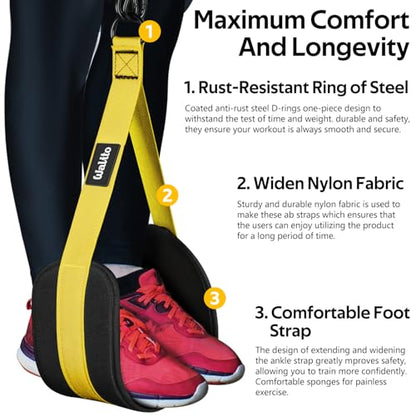 Pull Up Assistance Bands Set, Heavy Duty Adjustable Pull Up Assist Band with Feet Rest, Strength Training Bands for Home Gym Fitness, Pull-Up Bar, Calisthenics and Body Stretching - color: Yellow
