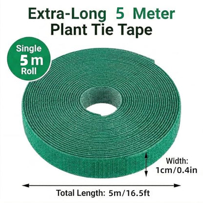 16.4ft Garden Plant Ties, Reusable Green Nylon Plant Tape for Climbing Plants, Tomato Vines & Flower Support, Adjustable Hook and Loop Garden Straps for Trellis & Wall Fixing - size: 1 Pack 16.4 Feet