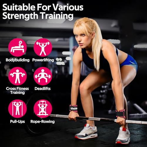 Weight Lifting Wrist Strap，Double Layer Leather Wrist Wraps with Neoprene Padding for Weightlifting & Deadlifts – Adjustable Gym Straps for Men & Women - color: Brown