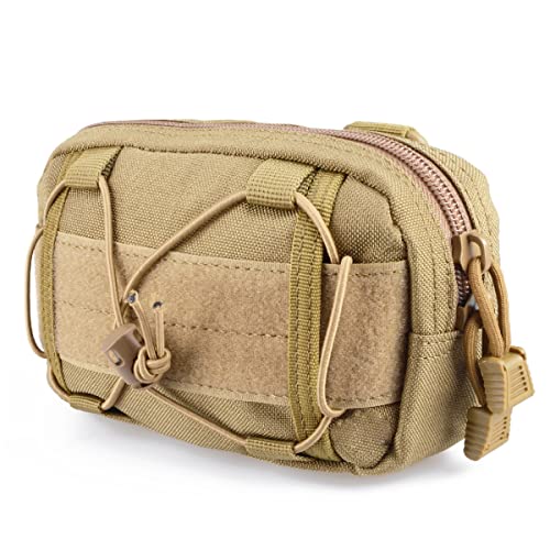 Molle Pouches Tactical Admin EDC Gear Utility Pouch Waist Bags for Small Tool Horizontal Modular Organization - color: 01 Tan