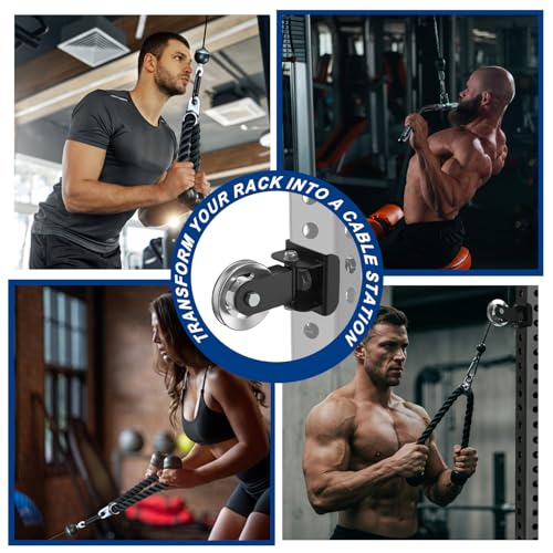 J Bryant Aluminum Alloy LAT Pulldown Pulley Attachment for Cable Machines, Smooth-Machined Pulley Design, Fits 3x3 Power Racks with 5/8''–1'' Holes, Durable Lightweight Accessory for Home Gym