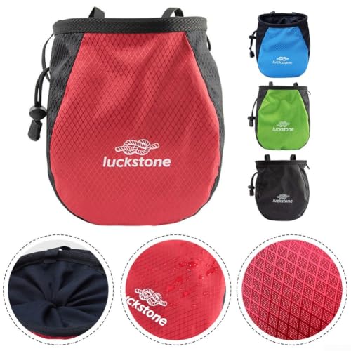 Chalk Bag for Rock Climbing Weightlifting Gym Magnesium Powder Pouch with Adjustable Waist Belt Soft Fleece Lining Storage Pocket for Bouldering Gymnastics - color: Blue