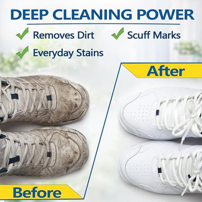 White Shoes Clean Cream Original 260g, Shoe Cleaning Kit Multi-Purpose Clean Cream white Shoe Cleaner with Sponge, No Water Needed, Sneaker Cleaner for Leather, Sofa, Car Interior