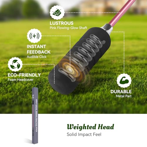 Golf Swing Trainer - Grip & Tempo Trainer with Click Stick | Click Feedback, Warm Up Training Aid, Speed Trainer, Rhythm & Wrist Angle Correction, Portable, For Beginners to Pros