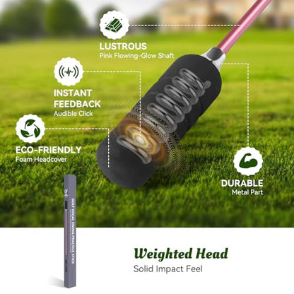 Golf Swing Trainer - Grip & Tempo Trainer with Click Stick | Click Feedback, Warm Up Training Aid, Speed Trainer, Rhythm & Wrist Angle Correction, Portable, For Beginners to Pros