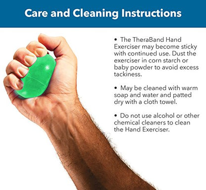 THERABAND Hand Exerciser, Ball For Hand, Wrist, Finger, Forearm, Grip Strengthening & Therapy, Squeeze Ball to Increase Hand Flexibility & Relieve Joint Discomfort, Green, Medium - color: Green