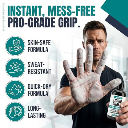 Liquid Chalk for Gym – Gym Chalk Liquid with Stronger Grip, Zero Slip, Dries in Seconds – Mess-Free Weightlifting Chalk for Crossfit, Rock Climbing & Gymnastics – Multiple - size: 250 ml (2 Pack)