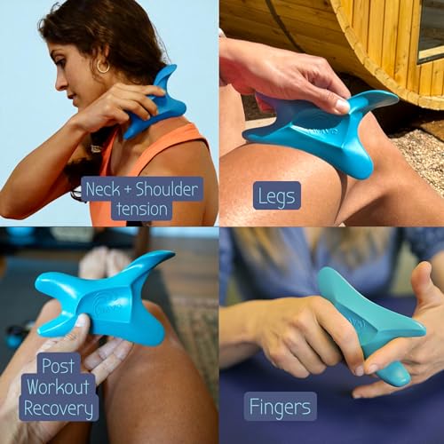 The Wave Tool Ultimate Soft Tissue Release Tool for Massage, Myofascial Release, Muscle Scraping, Generation 1 (Caribbean Blue) - color: Carribean Blue