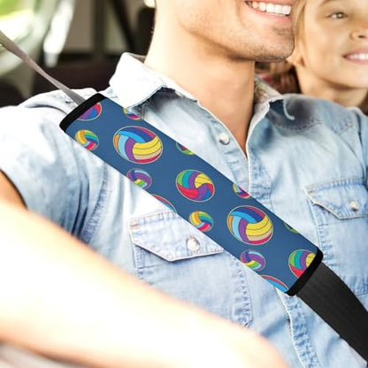 Universal Fit Seat Belt Cover for Adult Use, Stroller Pushchair High Chair, 2PCS Volleyball Ball Sport Harness Pads Strap Shock Absorption - color: Pattern 356