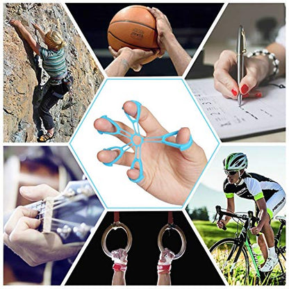 Fanwer Finger Strengthener & Finger Stretcher Hand Extensor Exerciser Set for Arthritis Carpal Tunnel Exercise to Improve Grips Performance for Elderly (3 Levels)