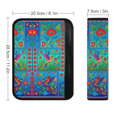 2 Pack Hummingbird Animal Flower Car Seat Straps Shoulder Pads Universal Soft and Comfortable Seat Belt Cushion for Adults and Children, Stroller Pushchair High Chair - color: Pattern 272