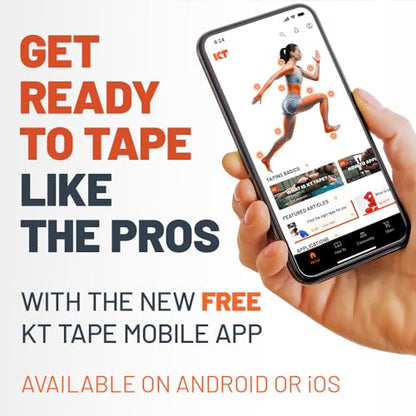 KT Tape, Original Cotton, Elastic Kinesiology Athletic Tape, 20 Count, 10” Precut Strips, Red - color: Red