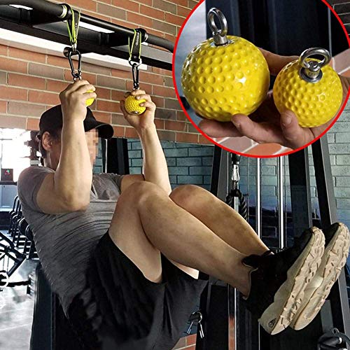 Climbing Pull Up Power Ball Hold Grips with Straps Hand Grip Strength Trainer Exerciser - Durable and Anti-Skid Design - Ideal for Bouldering Pull-up Fitness Workout - Free Carry Bag Included