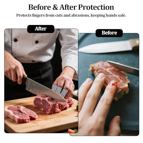 20 PCS Cut Resistant Finger Cots, Reusable Finger Guards, Durable Non Slip Thumb Protector Sleeve, Breathable Fingertip Covers for Kitchen, Work, Sculpture - size: 20 pcs