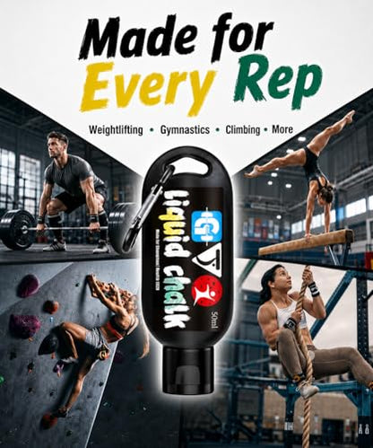 Liquid Chalk Mess-Free Gym Chalk 7’s Quick-Drying for Weightlifting, Gymnastics, Rock Climbing, Pole Dancing Sweat Resistant and Long Lasting for Stronger Hand - style: 2*1.69OZ