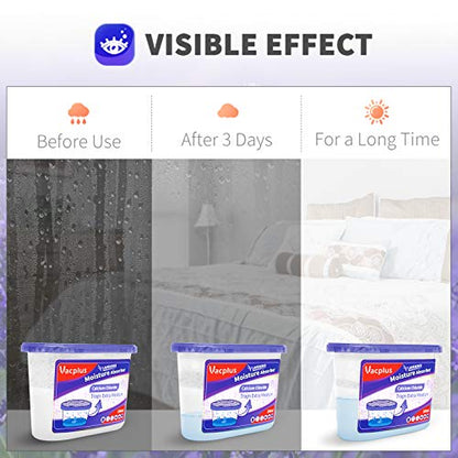 Vacplus Moisture Absorbers 6 Pack, Portable Humidity Absorber Boxes for Your Bathroom, Closet & Car, Dehumidifier with Lavender Fragrance, 10.5 Oz - size: 10.5OZ