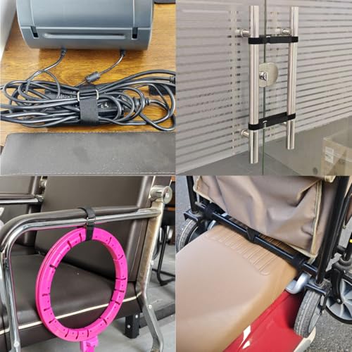 8"12"18"24"30" Hook and Loop Fastening Cable Strap - 30 Pack Reusable Nylon Extend Securing Strap - Adjustable Cinch Strap with Buckle - size: 1 x ( 8+12+18+24+30 ) in