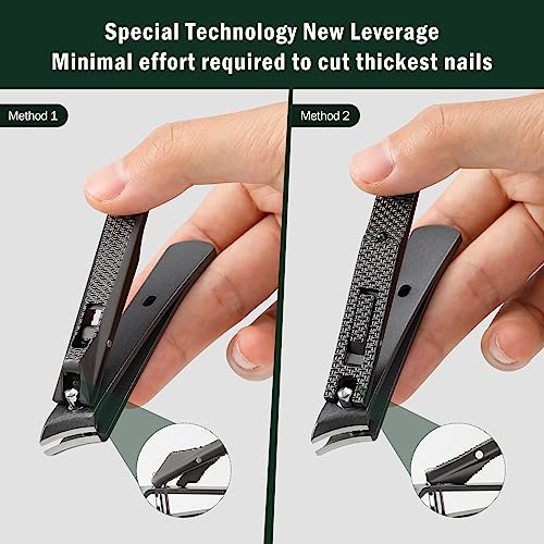 FVION Angled Nail Clippers, Ingrown Toenail Clipper for Thick Nails, Slant Curved Blade Nail Cutters Ingrown Nail Pain Relief Tool - color: Brown
