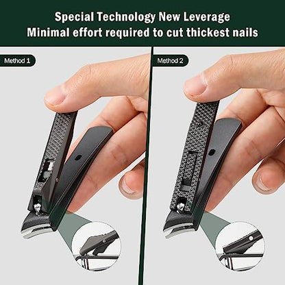 FVION Angled Nail Clippers, Ingrown Toenail Clipper for Thick Nails, Slant Curved Blade Nail Cutters Ingrown Nail Pain Relief Tool - color: Brown