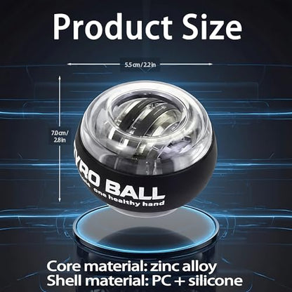 Auto-Start Wrist Power Gyro Ball with LED Lights,Torque Ball Hand Exerciser Grip Strength Trainer,Hand Strengthening Devices,Gyroscopic Forearm Exerciser, for Strengthening Arms Wrists and Fingers