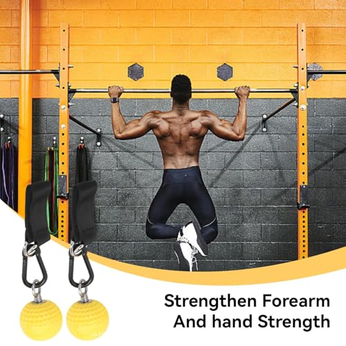 Pull up Ball Grip, Rock Climbing Grip with Strap Pull up Handles Hooks Non Slip Hand Hold Strength Trainer Exerciser Rock Climbing Accessories and Training Equipment for Bouldering Fitness and Workout
