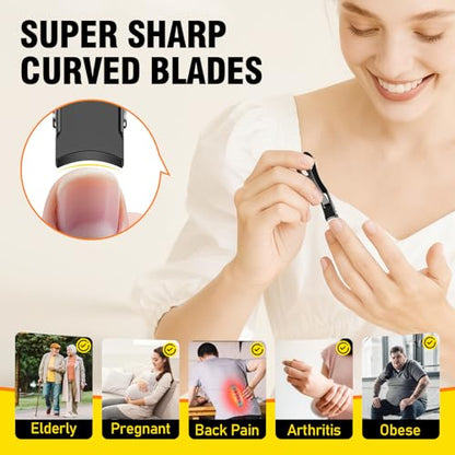 Toenail Clippers for Seniors, Angled Head Toe Nail Clippers for Thick Toenails, Wide Jaw Clippers, Ergonomic Anti-Splash Cutter, Upgraded Long Handled Toenail Clippers - size: Angled Head