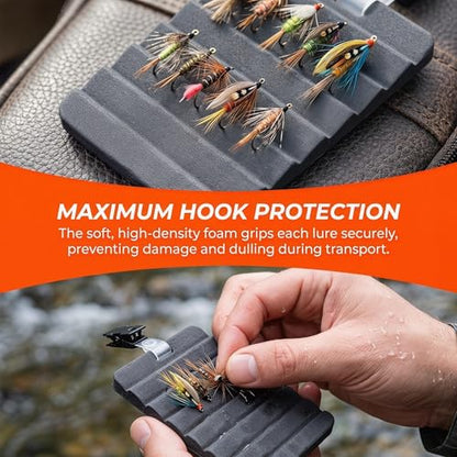 Alasum 4pcs Foam Fishing Hook Hanging Board with Stable Fixation and Quick Replacement, Compact Trout Fishing Accessory for Outdoor Lake Tackle Bag Organizer