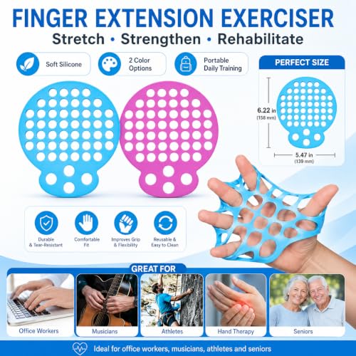 Finger Exerciser for Hand Strength | Silicone Hand Exerciser & Finger Strengthener, Finger Stretcher Resistance Band for Grip Training - size: Men's and Women's Styles