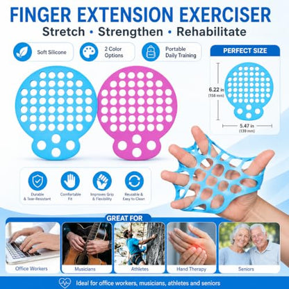 Finger Exerciser for Hand Strength | Silicone Hand Exerciser & Finger Strengthener, Finger Stretcher Resistance Band for Grip Training - size: Men's and Women's Styles