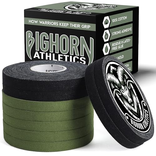 Bighorn Athletics Finger Tape 0.3" × 45ft, 8 Rolls, Military Green/Black | Warrior Edition finger and toe tape for BJJ, Wrestling, Judo. Residue-free Zinc Oxide adhesive, EZ-tear breathable cotton. - color: Military Green & Black, size: 0.3-Inch