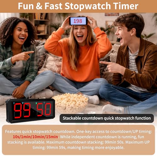 2.1-inch 4-Digit Quick Gym Timer, Suitable for Fitness Training, Event Timing, Study and Daily Office use (2.1-inch 4-Digit Stopwatch)