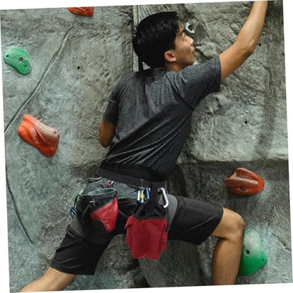 Kisangel Chalk Bag for Rock Climbing and Bouldering Waist Belt Zippered Storage Pockets for Essentials for Gymnastics and Weightlifting Activities