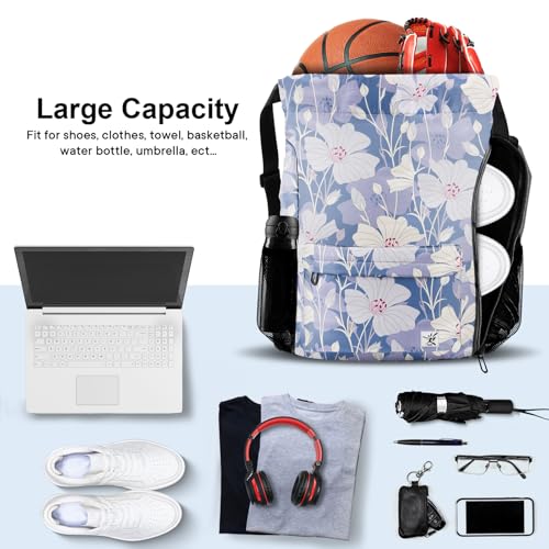 Drawstring Backpack with Mesh Pockets String Gym Bag Sackpack Sandproof Water Resistant Beach Backpack for Men Women - color: Arabian Jasmine