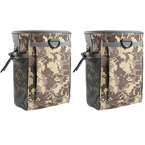 FRTKK Tactical Molle Drawstring Magazine Dump Pouch Outdoor Ammo Pouch, Adjustable Military Utility Belt Fanny Hip Holster Bag - color: 2 Pack-ACU