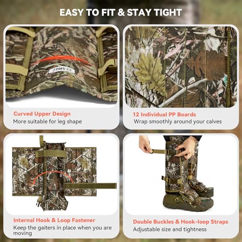 Snake Gaiters Chaps, Durable Lower Legs Anti-Snake Bite Guards - color: Camo