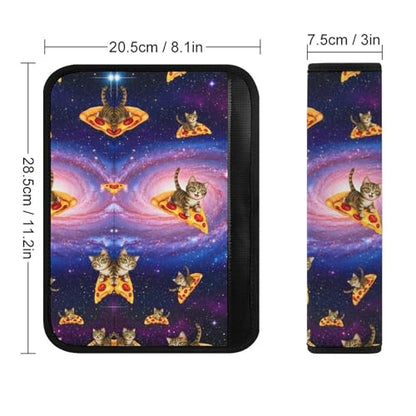 2 Pack Outer Space Purple Galaxy Pizza Cat Seat Belt Cover Universal Fit Shoulder Harness Cover for Girls and Boys, Car Seats Pushchair Strollers High Chair Pushchair - color: Pattern 1073