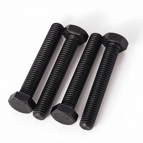 M6-1.0 Hex Head Screw Bolts - 30/35/40/45/50mm Length Kit, 12.9 Grade Alloy Steel, Hexagon Head Bolts, Black Oxide Finish, Full Thread,Quantity 50-Piece Set - size: 12.9-Hex-M6-30-50mm