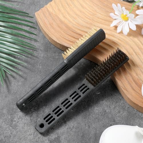 2 Pack Bowling Shoe Brush, Heavy Duty Copper Wire Boot Brushs, Bowling Brush for Shoes, Remove Dirt and Gravel to Improve Shoe Performance