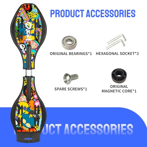 Simcat Caster Board, Skateboard with 360-degree Casters and Illuminating Wheels, Lightweight Durable Twistboard for Kids, Teenagers and Adults - color: 3