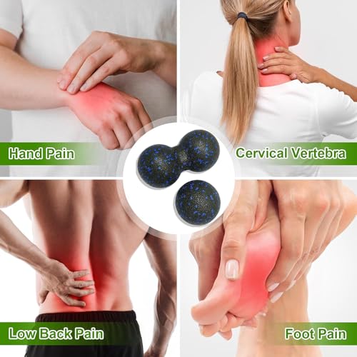Peanut Massage Ball, Double Lacrosse Foam Roller for Physical Therapy, Firm | Deep Tissue Exercise, Myofascial Release, Muscle Knots Acupoint Relief, Trigger Point Tool for Neck Back Feet Waist Pain
