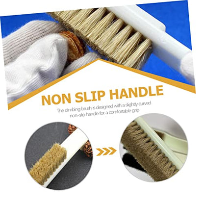 2Pcs Climbing Brush Set Thick Boar's Hair Bristles and Sturdy Handle for Rock Cleaning Bouldering and Chalk Removal Tool