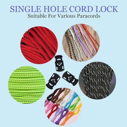 Hovesty 20 PCS Cord Locks for Drawstrings, Spring Rope Clips and Shoe Lace Locks, Paracord Toggle Stoppers for Clothing, Bags and Strings