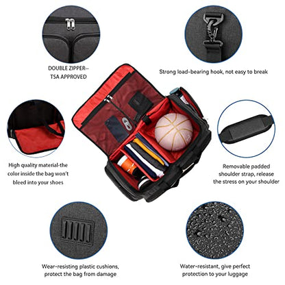 Sneaker Bag Travel Shoes Duffel Bag Men Women Gym Sport Luggage Duffle Carrying Case Bag Divider Adjustable Compartment Portable Soccer Athletic Shoes Carrier Heavy Duty Traveling Accessories