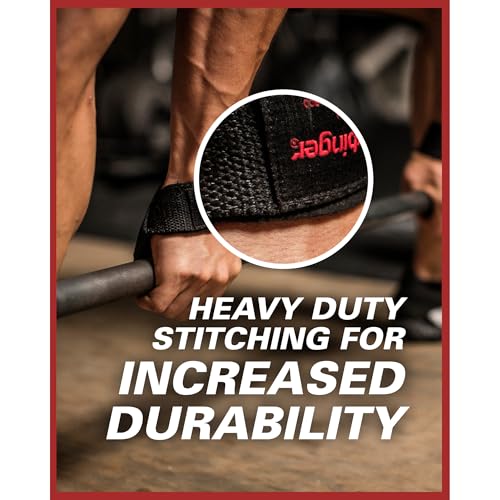 Harbinger Padded Cotton Lifting Straps with NeoTek Cushioned Wrist, 21.5 Inch Length, 1.5 Inch Width, Pair, Weightlifting Wrist Straps for Deadlifts and Strength Training - color: Black